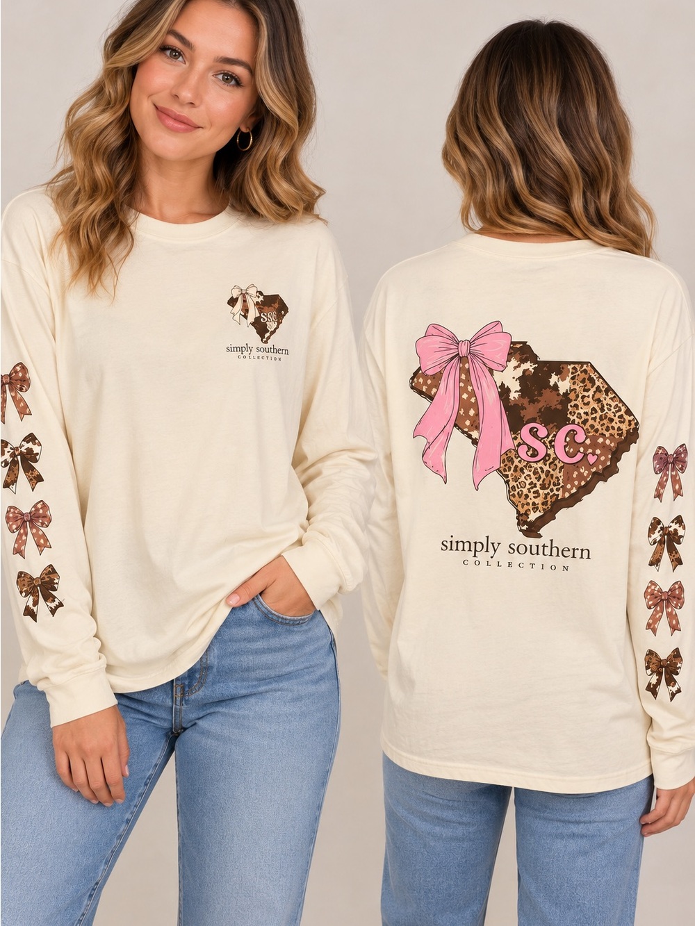 Simply Southern South Carolina Cream Long-Sleeve Tee
